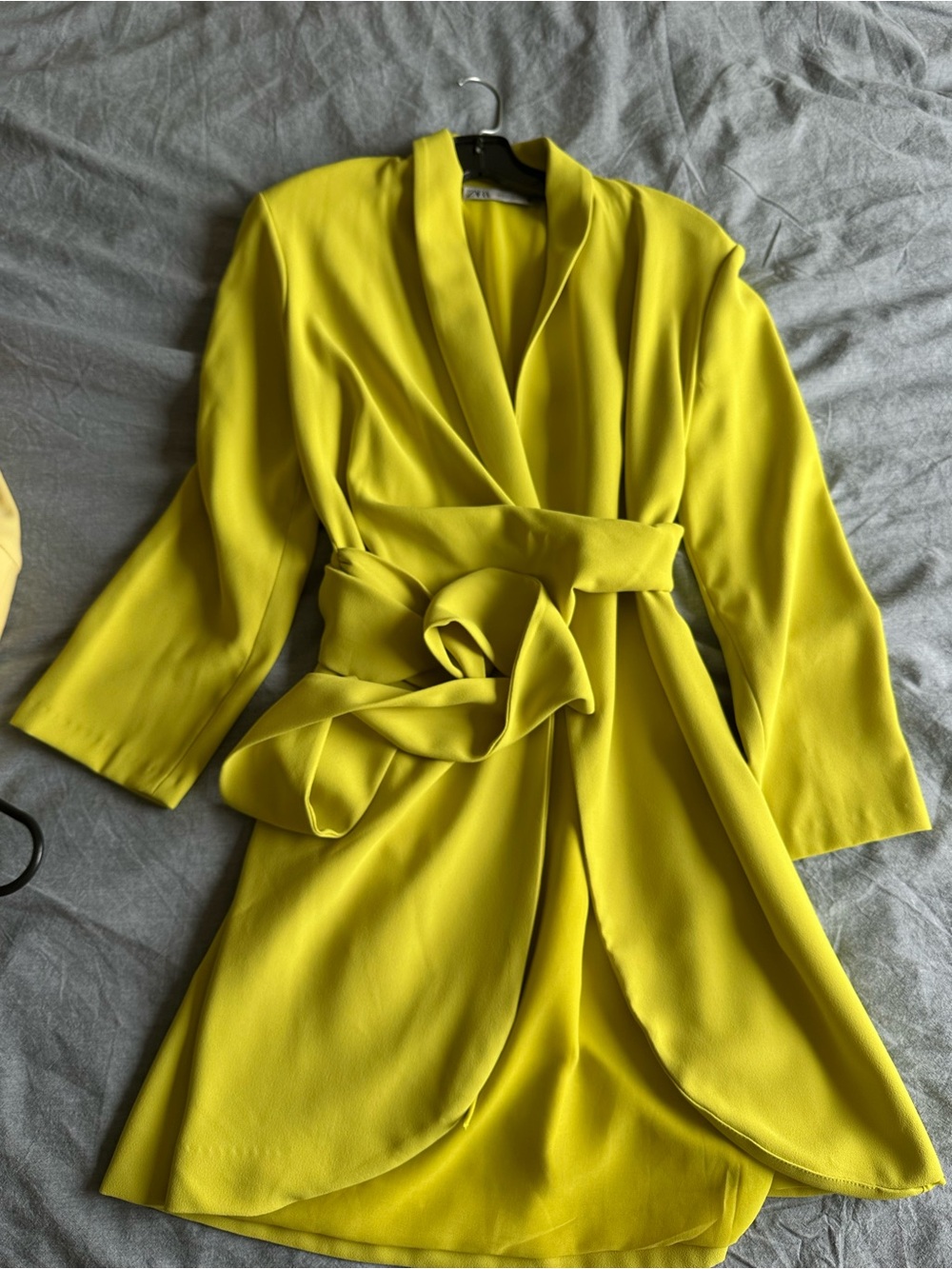 Zara Yellow Wrap Belted Dress